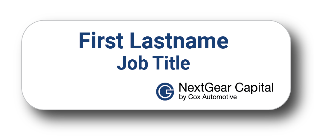 White Gloss Aluminum Name Tag