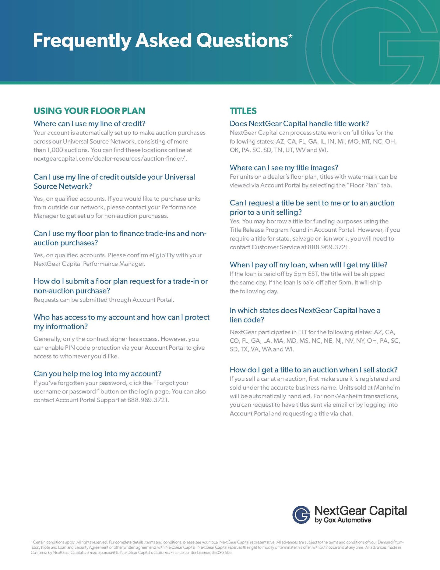 Welcome Packet - FAQ (Floor Plan and Titles)