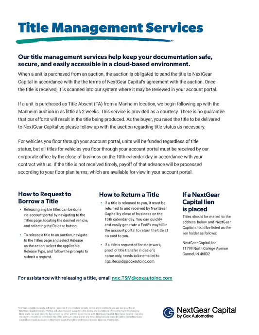 Welcome Packet 2026 - Title Management Services